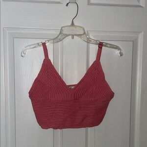 Hollister Coral Pink Knit Camisole Cropped Top